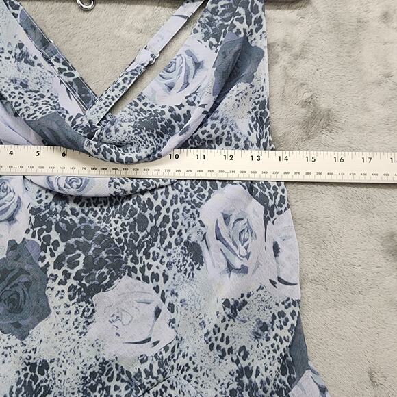 NEW Urban Outfitters UO Silence + Noise Dress XL Blue Marie Cowl Neck Mini Boho - Picture 9 of 11